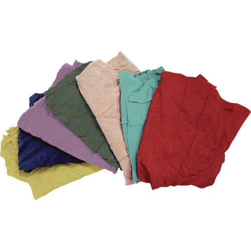 Chiffons fabriqu&eacute;s &agrave; partir de mat&eacute;riaux recycl&eacute;s, Molleton, M&eacute;lange de couleurs, 25 lb - Produits d’entretien RMP 