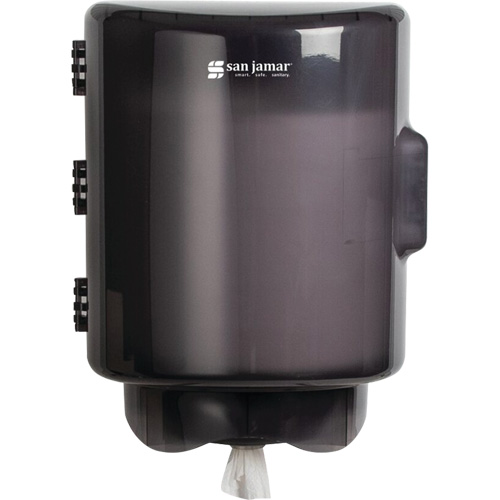 Distributeur pour essuie-mains, D&eacute;vidoir central, 10,75" la x 10,25" p x 13,25" h - San Jamar DH420
