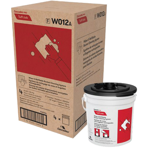 PRO Tuff-Job&reg; Refillable Bucket & Lid for W011 Wipers - Cascades W012