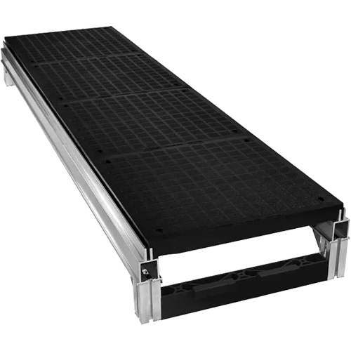 Trousse de plateforme de travail modulaire en aluminium lisse FOUNDATION, 18" la x 72" pr, Capacit&eacute; de 400 lb, Enti&egrave;rement soud&eacute; - Wearwell FP1X8X18X72BK