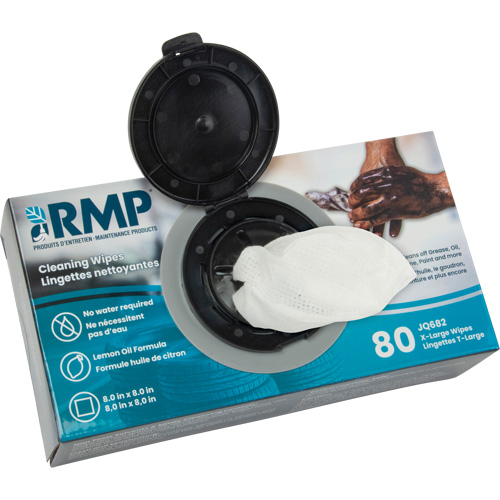 X-Large Cleaning Wipes, 80 Wipes, 8" x 8" - RMP Maintenance Products 