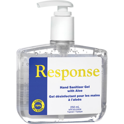 Response&reg; Hand Sanitizer Gel with Aloe, 250 ml, Pump Bottle, 70% Alcohol - Grime Eater 88-02