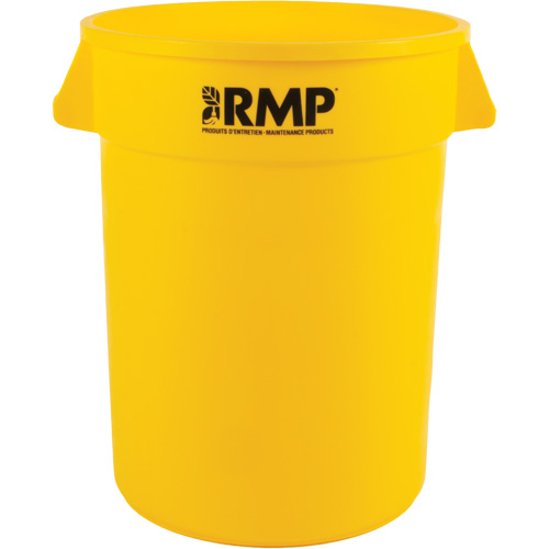 Garbage Bin, Polyethylene, 32 US gal. - RMP Maintenance Products 