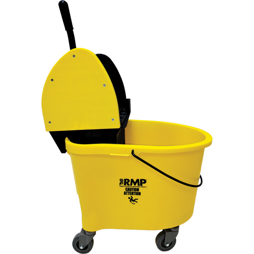 Mop Bucket, Down Press, 8.75 US Gal.(35 Quart), Yellow - RMP Maintenance Products 