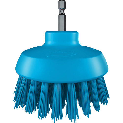 Brosse ronde HyDrive pour perceuse, Soies Tr&egrave;s ferme, Longueur de 3-1/10", Bleu - Vikan 87003