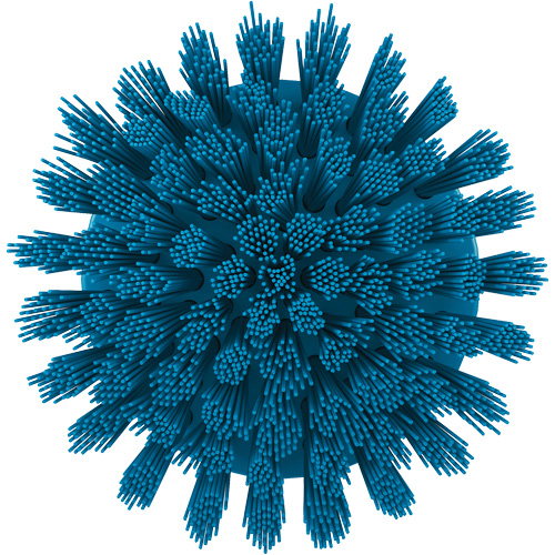 Brosse ronde HyDrive pour perceuse, Soies Tr&egrave;s ferme, Longueur de 3-1/10", Bleu - Vikan 87003