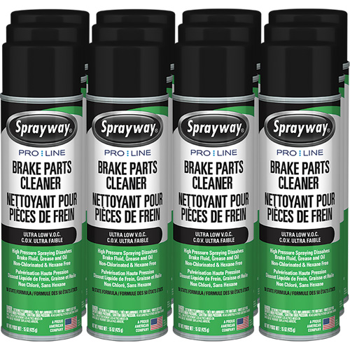 Nettoyant pour pi&egrave;ces de freins Pro Line avec tr&egrave;s faible teneur en COV, Canette a&eacute;rosol - Sprayway SPRA069