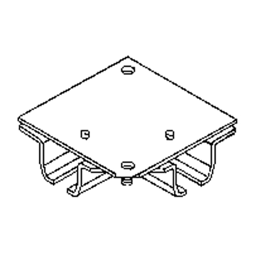 Raccord pour joint d'angle de 90° pour murs-rideaux mont&eacute;s au plafond - Duratrack 16TBRAC