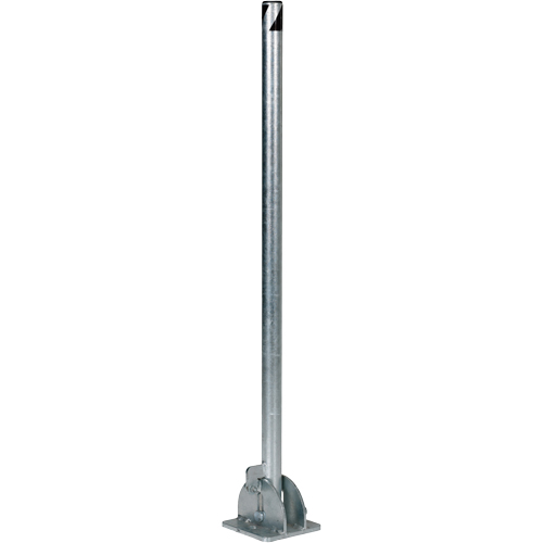 Fold-Down Bollards, Steel, 42" H x 1-3/4" W, Silver - Vestil BOL-FD-36-G