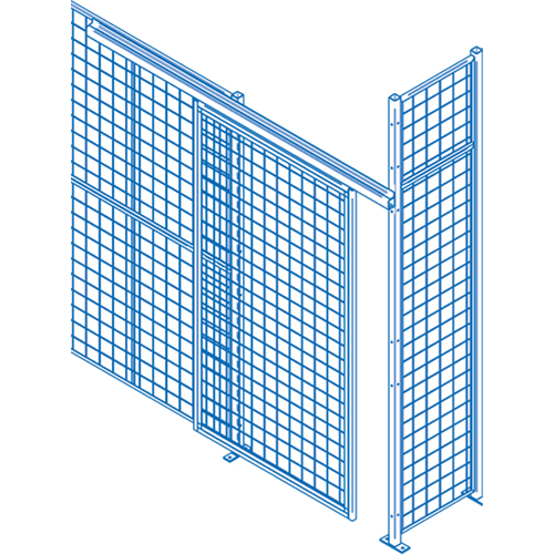 Wire Mesh Partition Components - Sliding Doors, 4' W x 8' H - KLETON 