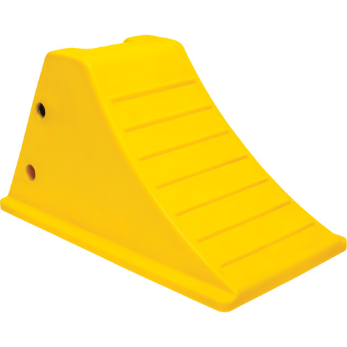 Cales de roue avec surface antid&eacute;rapante en aluminium, Polyur&eacute;thane, Jaune s&eacute;curit&eacute; OSHA, 11-1/4" la x 21" p x 12-1/4" h - KLETON 