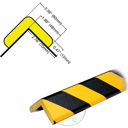 Trousse de protection murale avec butoir de protection de coin mod&egrave;le WPK H+ 1M - Knuffi 60-6782