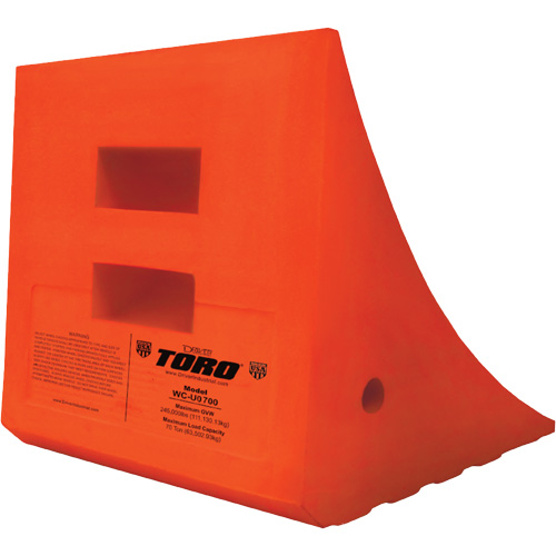 70 Ton Large Equipment Wheel Chock, Urethane, Orange - TORO WC-UO700