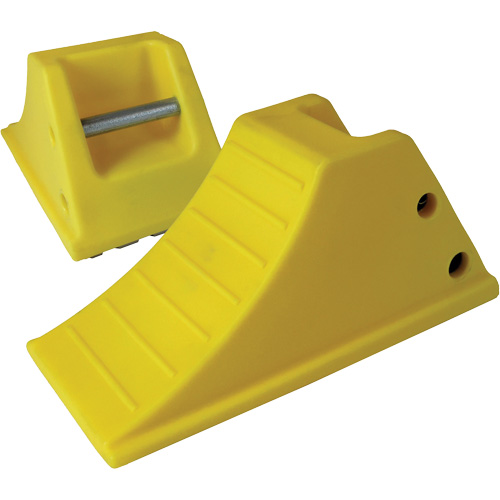 40 Ton Large Equipment Wheel Chock with Grip Pads, Urethane, Yellow - TORO WC-UY720