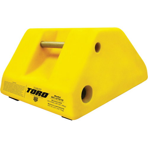 255 Ton Large Equipment Wheel Chock with Handle & Hole, Urethane, Yellow - TORO WC-UY810