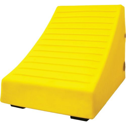 400 Ton Large Equipment Wheel Chock with Handle & Hole, Urethane, Yellow - TORO WC-UY910