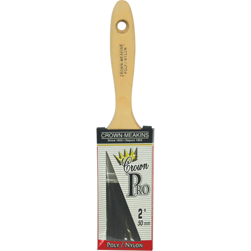 Straight Pro Paint Brush, Poly/Nylon, Wood Handle, 2" Width - Crown-Meakins 021020