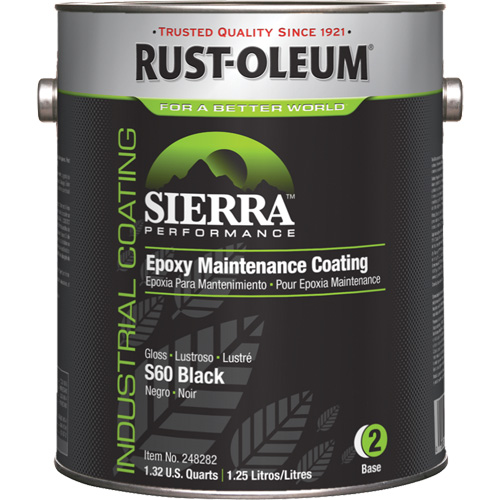 Rev&ecirc;tement dentretien &eacute;poxydique &agrave; base deau Sierra S60 Partie 2 Couche de fond, Gallon, Noir - Rust-Oleum 248282