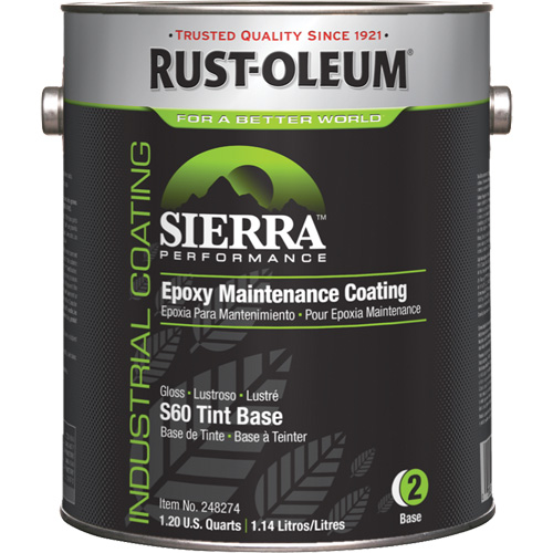 Sierra S60 Water-Based Epoxy Maintenance Coating Part 2 Base, Gallon, Tint Base - Rust-Oleum 248274
