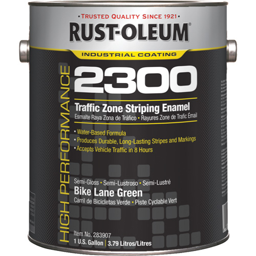 High-Performance 2300 System Traffic Zone Striping Paint, Green, Gallon - Rust-Oleum 283907