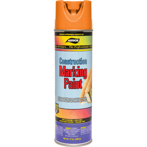 Peinture de marquage de construction, 17 oz, Canette a&eacute;rosol - Aervoe 247