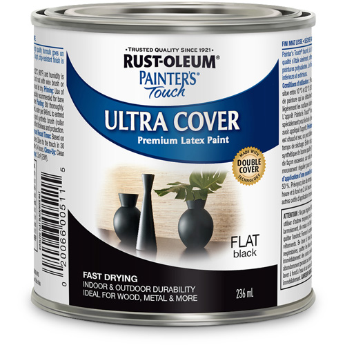 Peinture multi-usages applicable au pinceau Painters Touch, Noir, Tr&egrave;s mat, 236 ml, Canette - Rust-Oleum N1976730