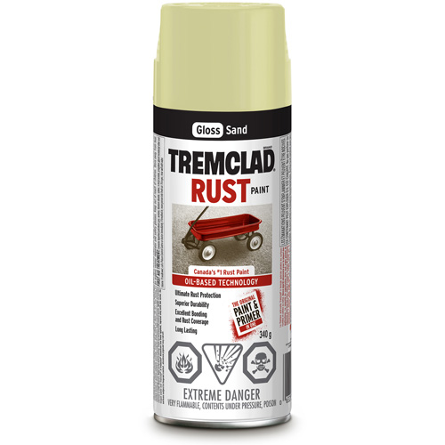 Tremclad&reg; Oil Based Rust Paint, Sand, Gloss, Aerosol Can - Rust-Oleum 27004B522