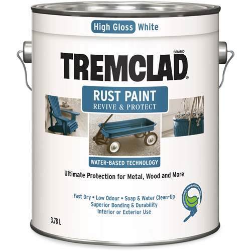 Peinture antirouille &agrave; base d'eau Tremclad, 3,78 L, Gallon, Blanc - Rust-Oleum 26025WB155