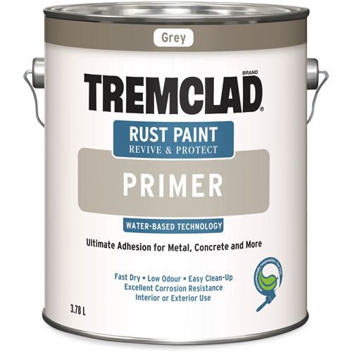 Tremclad&reg; Water-Based Rust Paint Primer, 3.78 L, Gallon, Grey - Rust-Oleum 264103WB155
