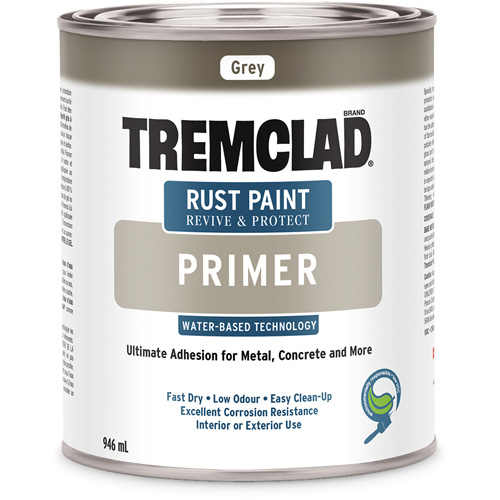 Tremclad&reg; Water-Based Rust Paint Primer, 946 ml, Can, Grey - Rust-Oleum 264103WB504