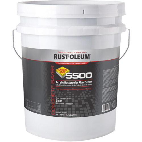 5500 System Acrylic Dustproofer Floor Sealer, 5 gal., Water-Based, Transparent, Clear - Rust-Oleum 251283