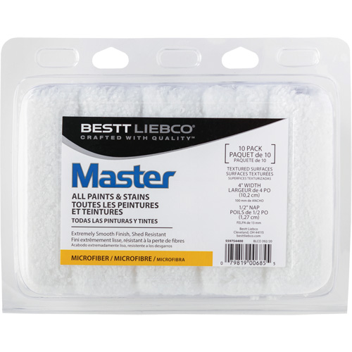 Master Microfiber Roller Cover, 13 mm (1/2") Nap, 101.6 mm (4") L - Bestt Liebco 559754400