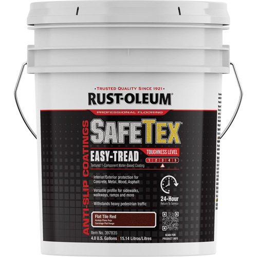 Rev&ecirc;tement d'acrylique SafeTex Easy-Tread, 4 gal., &agrave; l'eau, Fini mat profond/Textur&eacute;, Rouge -  