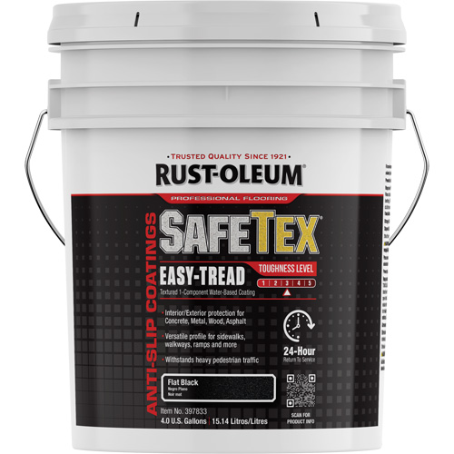 Rev&ecirc;tement d'acrylique SafeTex Easy-Tread, 4 gal., &agrave; l'eau, Fini mat profond/Textur&eacute;, Noir -  