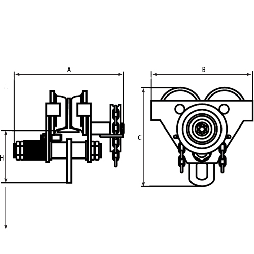 Chariots ajustables, 1000 lb (0,5 tonne) Capacit&eacute;, 2-11/16" - 5-1/4" - KLETON 