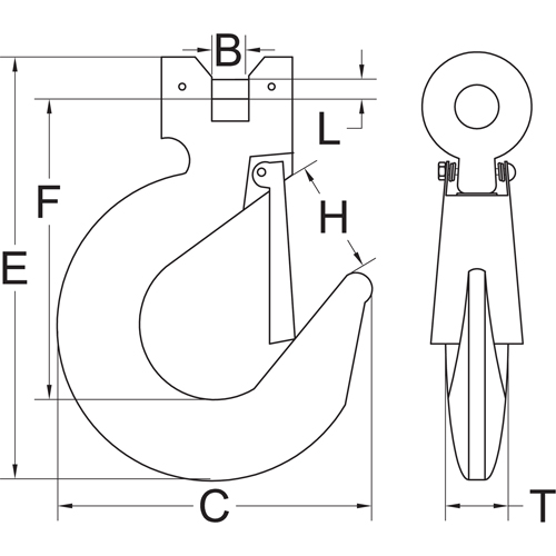 Clevis Slip Hook with Latch - Grade 70 - Ben-Mor CSH70L-038
