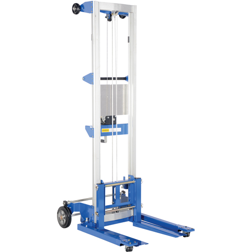 Fork Lift Stacker, Hand Winch Operated, 350 lbs. Capacity, 122" Max Lift - Vestil A-LIFT-S-EHP