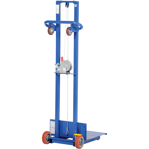 Platform Lift Stacker, Hand Winch Operated, 400 lbs. Capacity, 58" Max Lift - Vestil LLW-202058-FW