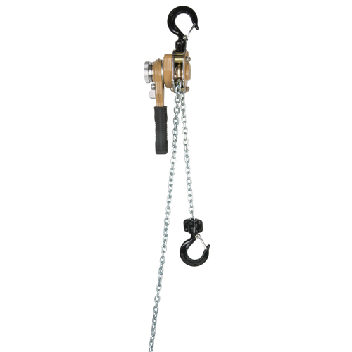 Heavy Duty Gold Series Lever Chain Hoist, 5' Lift, 3000 lbs. (1.5 tons) Capacity, Alloy Steel Chain - Vanguard Steel 3855 0515E