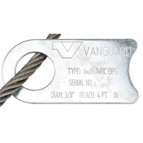 &eacute;lingue de levage &agrave; c&acirc;ble m&eacute;tallique - deux boucles - Vanguard Steel 3202 1608
