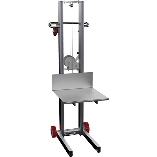 Platform Lift Stacker, Hand Winch Operated, 400 lbs. Capacity, 58" Max Lift - Vestil ALLW-2020-FW