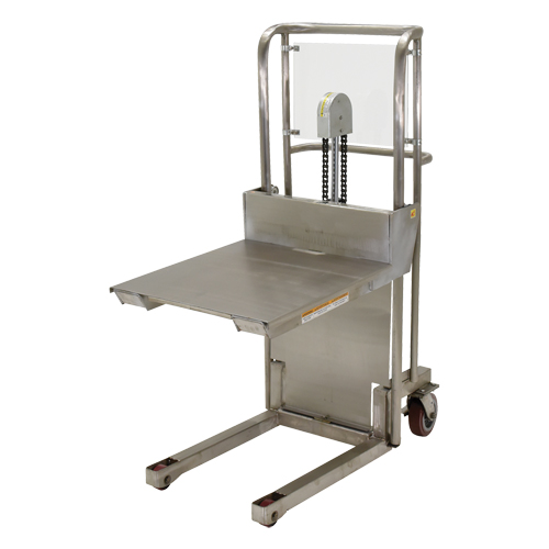 Hefti-Lift Load Stacker, Foot Pump Operated, 450 lbs. Capacity, 45-5/8" Max Lift - Vestil HYD-5-PSS