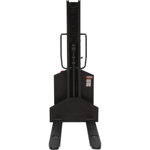 Narrow Mast Powered Lift Stacker, Electric Operated, 1000 lbs. Capacity, 63" Max Lift - Vestil SLNM-63-FF