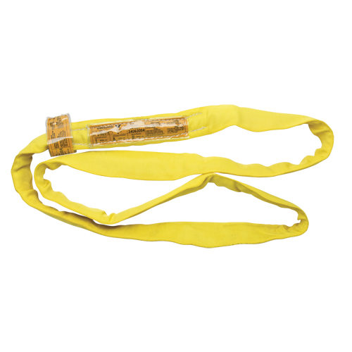 Polyester Round Sling, Yellow, 2-1/2" W x 3' L, 9000 lbs. Vertical Load - Vanguard Steel 3406 3003