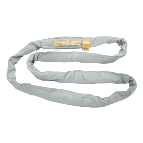 Polyester Round Sling, Grey, 4" W x 6' L, 32000 lbs. Vertical Load - Vanguard Steel 3406 9006