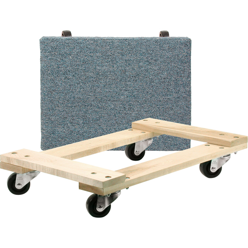 Wood Dollies - Medium-Duty, Polyolefin Wheels, 900 lbs. Capacity, 18" W x 24" D x 7" H - KLETON 