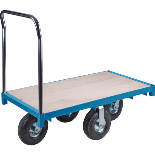 Chariot &agrave; plateforme robuste, 48" lo x 30" la x Capacit&eacute; 1200 lb, Roues en Pneumatique - KLETON 