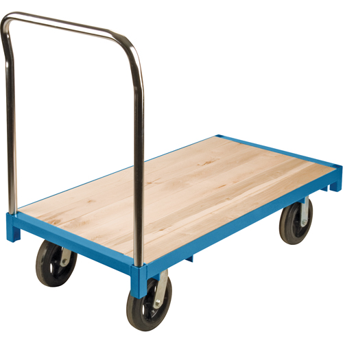 Chariot &agrave; plateforme robuste, 48" lo x 24" la, Capacit&eacute; de 2000 lb, Roues en Caoutchouc - KLETON 