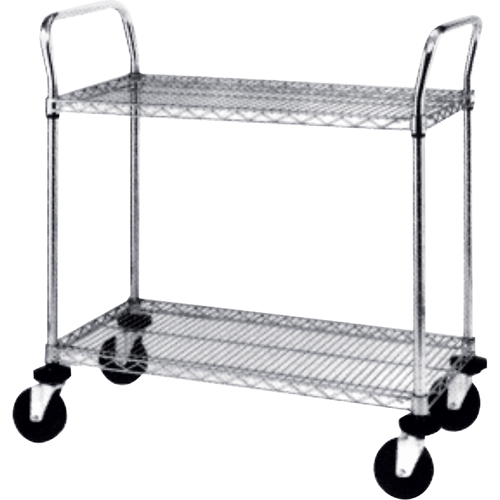 Heavy-Duty Utility Carts, Chrome Plated, 24" x 39" x 60", 900 lbs. Capacity - Metropolitan Wire 2SPN56DC