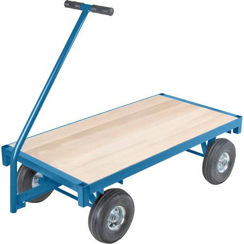 Ergonomic Platform Wagon Trucks, 24" W x 48" L, 45" Handle, 1000 lbs. Capacity, 10" Wheel Dia., Pneumatic Wheels - KLETON 